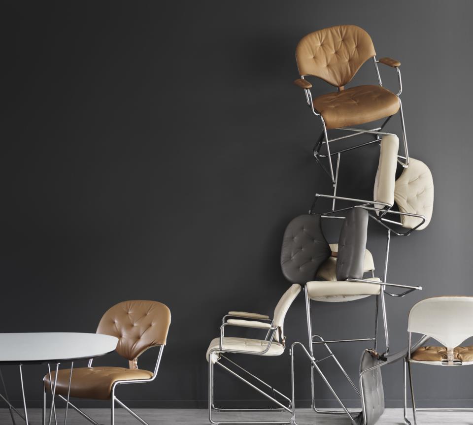 Sessel „Sam“ Chrome Naturale Camel