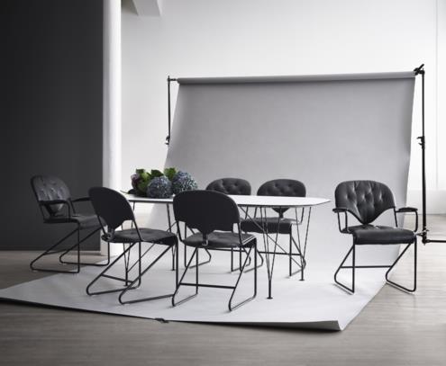 Esstisch „Inter“ Schwarz Weiß