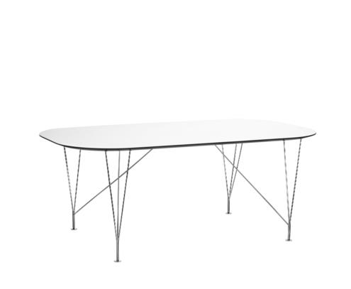 Esstisch „Inter“ Chrom Weiß